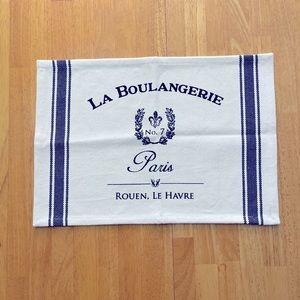 Place mat 1 FARM HOUSE burlap fabric  navy / tan 🌷Like New 🌷